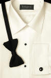 Tallia Ivory Microfiber Laydown collar shirt